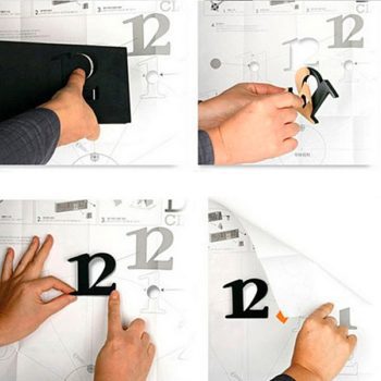 Creative DIY Adhesive Figure Wall Clock for Home Decoration