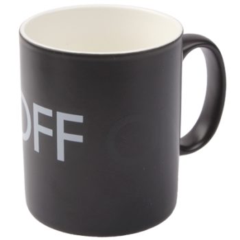 Funky Heat Sensitive Color Changing ON/ OFF Switch High-Grade Porcelain Fashion Coffee Mug/ Cup(Black)