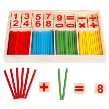 Intelligence Kids Toys Wooden Digit Mathematical Sticks