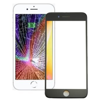 Front Screen Outer Glass Lens with Front LCD Screen Bezel Frame for iPhone 8(Black)