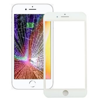 Front Screen Outer Glass Lens with Front LCD Screen Bezel Frame & OCA Optically Clear Adhesive for iPhone 8 Plus(White)