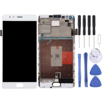 OnePlus 3T Digitizer Full Assembly  OEM LCD Screen (White)