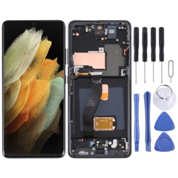 Super AMOLED LCD Screen For Samsung Galaxy S21 Ultra 5G SM-G998B Digitizer Full Assembly  (Black)