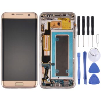 Galaxy S7 Edge / G935A LCD Screen and Digitizer Full Assembly  & Charging Port Board & Volume Button & Power Button(Gold)