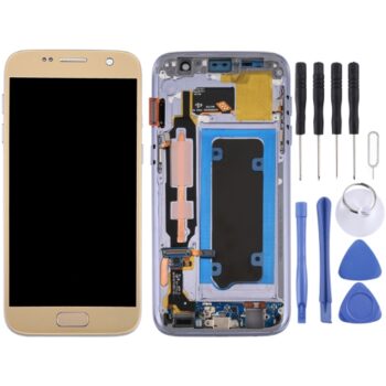 OLED LCD Screen for Galaxy S7 / G930V Digitizer Full Assembly  (Gold)