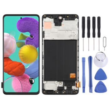 Super AMOLED LCD Screen for Galaxy A51 4G Digitizer Full Assembly  (Black)