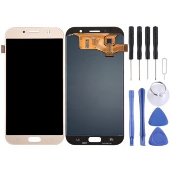 Super AMOLED LCD Screen for Galaxy A7 (2017), A720F, A720F/DS with Digitizer Full Assembly (Gold)