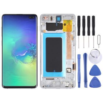 Super AMOLED LCD Screen for Samsung Galaxy S10+ Digitizer Full Assembly  (Silver)