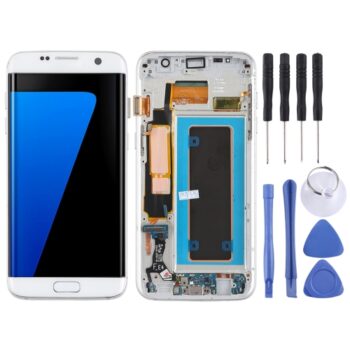 Super AMOLED Material LCD Screen and Digitizer Full Assembly( / Charging Port Flex Cable / Power Button Flex Cable / Volume Button Flex Cable) for Galaxy S7 Edge / G935F / G935FD(White)